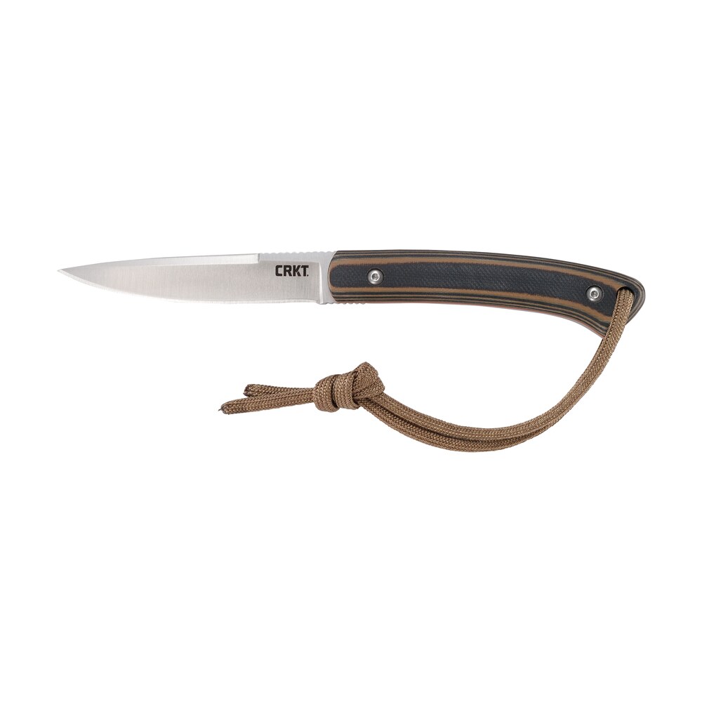 crkt 2382 biwa 3.02" fixed plain satin 8cr13mov ss blade/black/brown g10 handle includes lanyard/sheath CRKT 2382 Biwa 3.02" Fixed Plain Satin 8Cr13MoV SS Blade/Black/Brown G10 Handle Includes Sports South item 132313