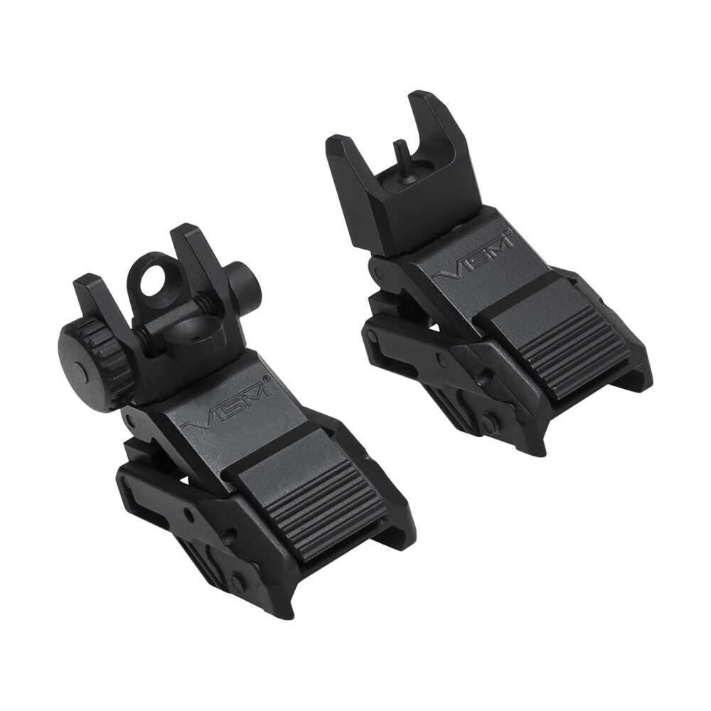 ncstar vmarflc pro series flip up front and rear sights black flip up for ar platform NcStar VMARFLC Pro Series Flip Up Front and Rear Sights Black Flip Up for AR-Platform Sports South item 132557