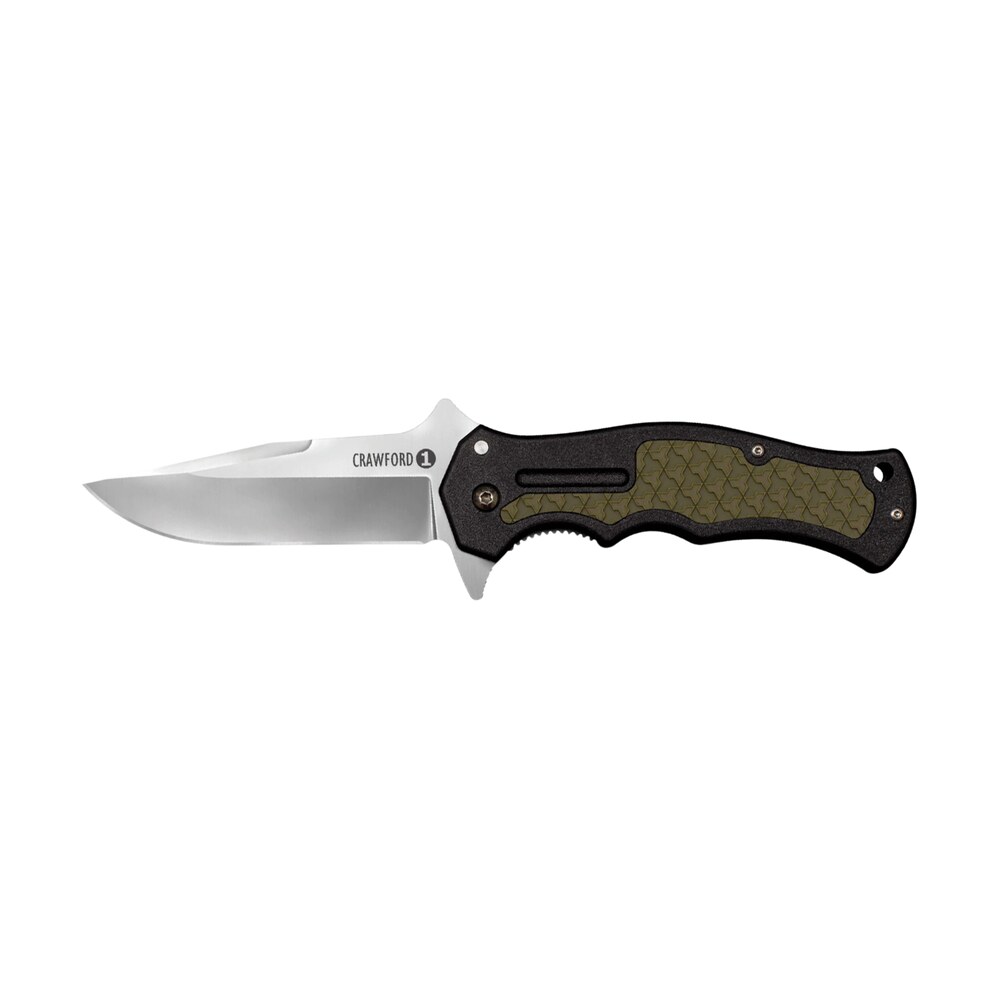 cold steel cs20mwc crawford 1 3.50" folding plain 4034 stainless steel blade/black w/od green traction inlays grn handle includes pocket clip Cold Steel CS20MWC Crawford 1 3.50" Folding Plain 4034 Stainless Steel Blade/Black Sports South item 132844
