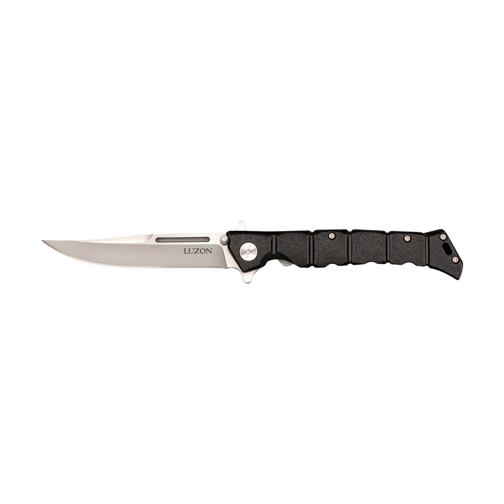 cold steel cs20nql luzon medium 4" folding clip point plain 8cr13mov ss blade/black gfn handle features safety switch includes pocket clip Cold Steel CS20NQL Luzon Medium 4" Folding Clip Point Plain 8Cr13MoV SS Blade/Black GFN Handle Sports South item 132845