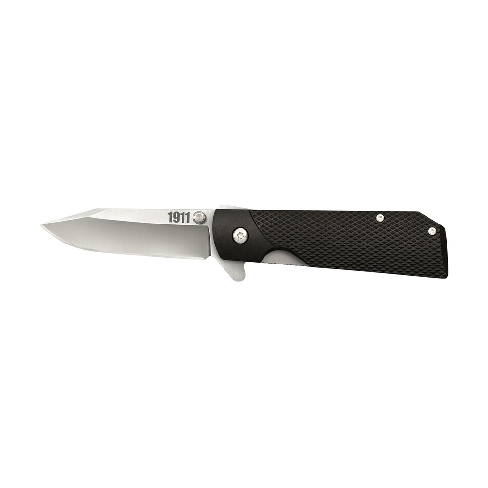 cold steel cs20npjaa 1911 3" folding clip point plain 4034 ss blade/black checkered griv ex handle includes pocket clip Cold Steel CS20NPJAA 1911 3" Folding Clip Point Plain 4034 SS Blade/Black Checkered Griv-Ex Sports South item 132855