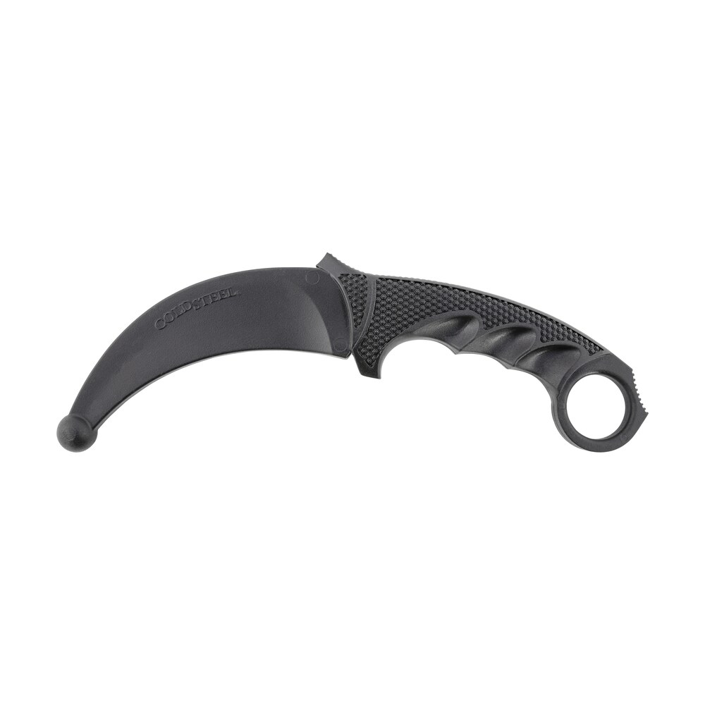 cold steel cs92r49 karambit rubber trainer 4" fixed plain black santoprene blade/black deep checkered w/ring pommel santoprene handle Cold Steel CS92R49 Karambit Rubber Trainer 4" Fixed Plain Black Santoprene Blade/Black Deep Sports South item 132899