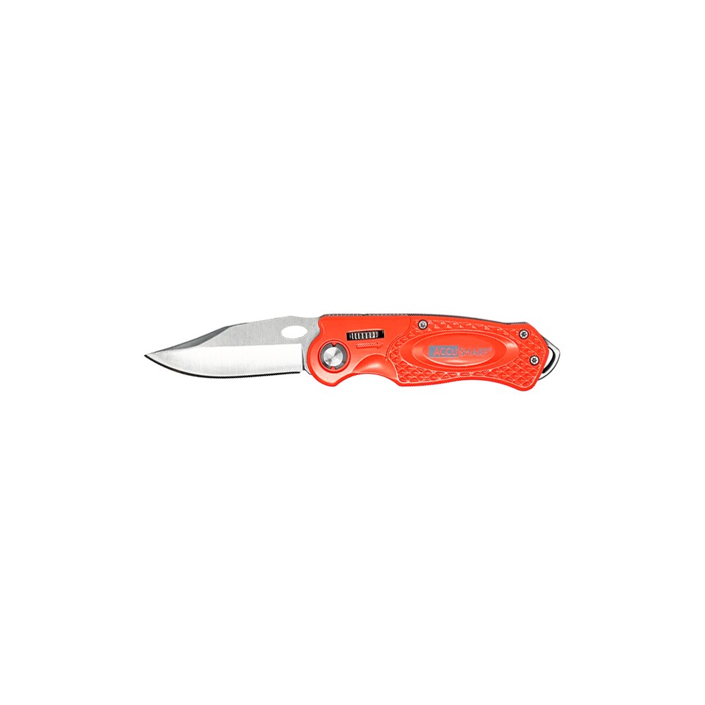 accusharp 709c sport 3" folding plain stainless steel blade/blaze orange anodized aluminum handle includes belt clip AccuSharp 709C Sport 3" Folding Plain Stainless Steel Blade/Blaze Orange Anodized Aluminum Sports South item 133043