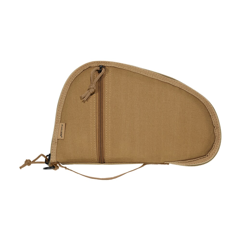 allen 3613 torrey handgun case coyote tan polyester, small accessory pocket, muzzle pocket & lockable zipper 10.50" x 6.50" exterior dimensions Allen 3613 Torrey Handgun Case Coyote Tan Polyester, Small Accessory Pocket, Muzzle Pocket Sports South item 133237