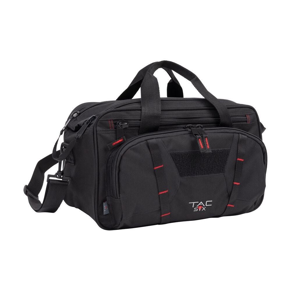 tac six 8247 tactical sporter range bag black endura with removable shoulder strap, pockets, padded pistol rug & exterior webbing Tac Six 8247 Tactical Sporter Range Bag Black Endura Sports South item 133246