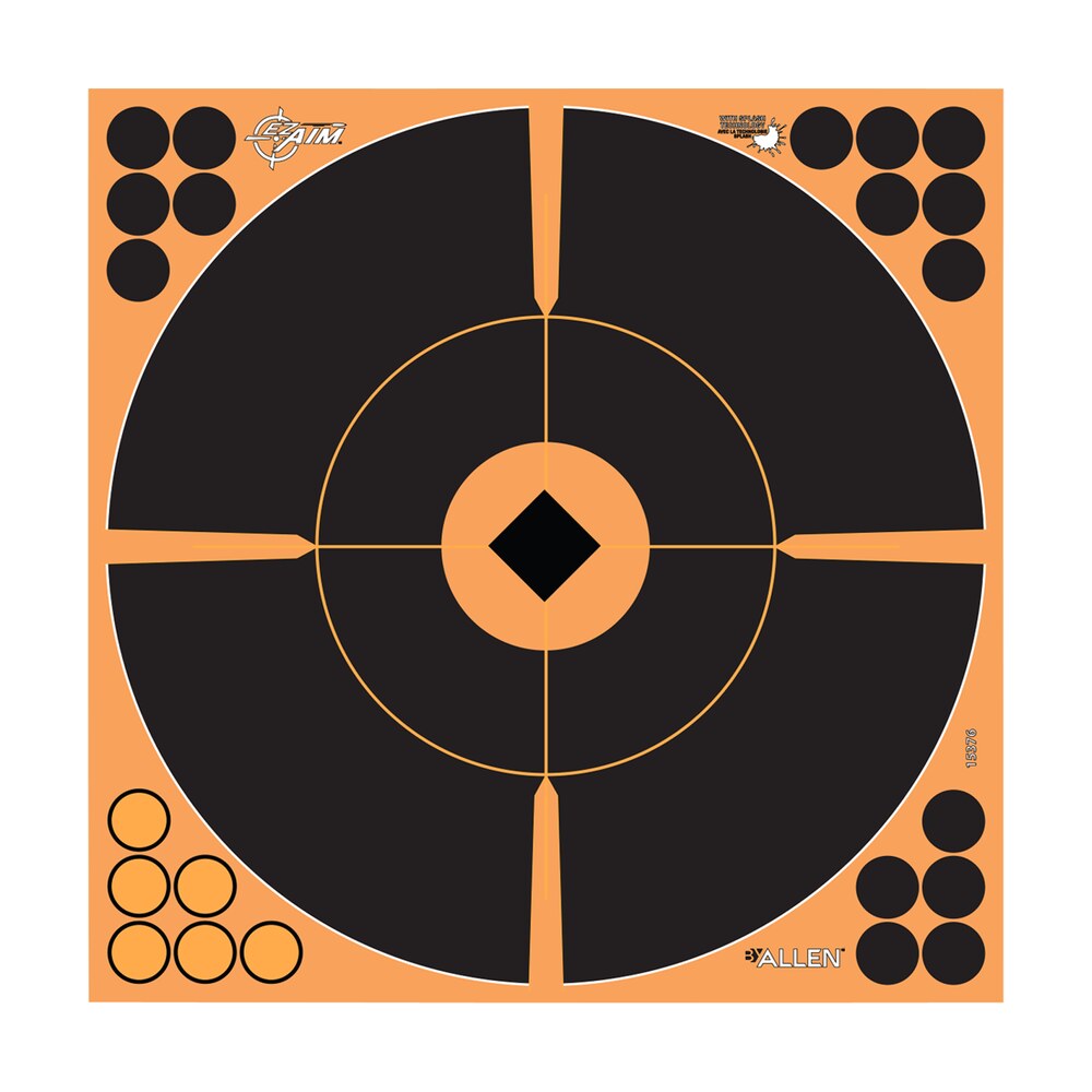 ez aim 15376 splash reactive self adhesive paper black/orange 12" bullseye 5 pack EZ-Aim 15376 Splash Reactive Self-Adhesive Paper Black/Orange 12" Bullseye 5 Pack Sports South item 133269