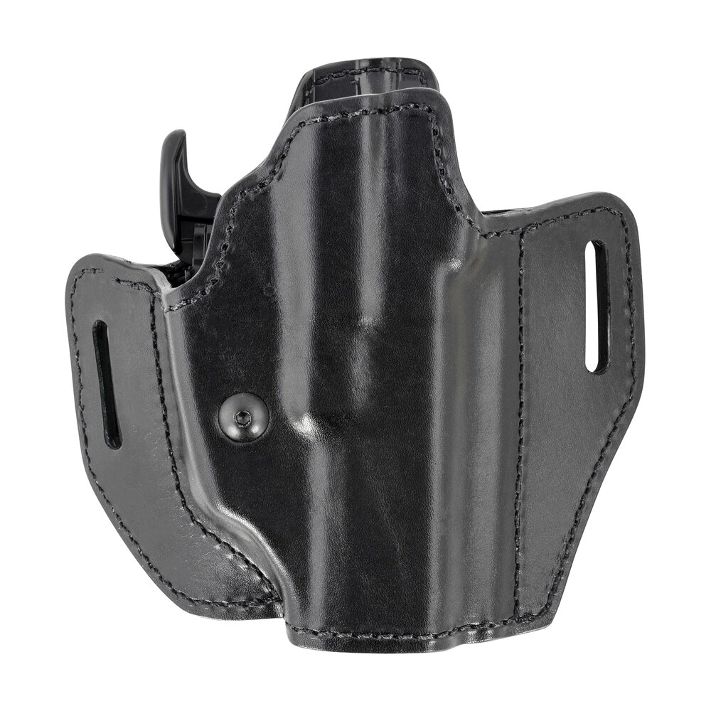 bianchi 58351 allusion assent pro fit owb size 13 black leather belt slide compatible w/springfield xds/ruger american pistol/glock 17/22 belt up to 1.50" wide right hand Bianchi 58351 Allusion Assent Pro-Fit OWB Size 13 Black Leather Belt Slide Compatible Sports South item 133358