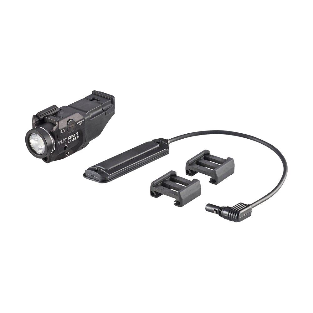 streamlight 69445 tlr 1 rm w/laser black anodized aluminum, 500 lumens white led bulb/red laser, 210 meters beam, picatinny rail mount Streamlight 69445 TLR-1 RM Sports South item 133453