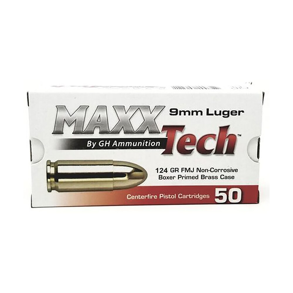 maxxtech ptgb912b brass pistol 9mmluger 124gr full metal jacket 50 per box/10 case MaxxTech PTGB912B Brass Pistol 9mmLuger 124gr Full Metal Jacket 50 Per Box/10 Case Sports South item 133740