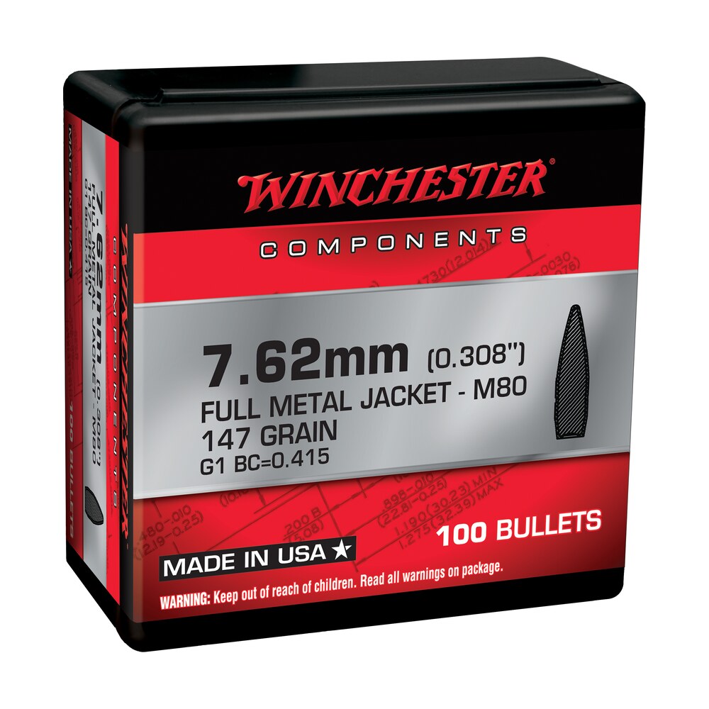 winchester ammo wb762147nx centerfire rifle 308win 7.62x51mmnato 147gr full metal jacket 100 per box/10 case Winchester Ammo WB762147NX Centerfire Rifle 308Win 7.62x51mmNATO 147gr Full Metal Jacket 100 Sports South item 133804