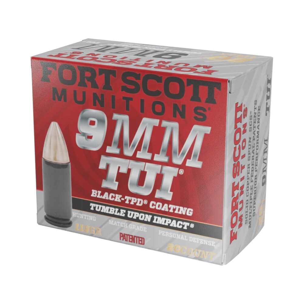fort scott munitions 9mm115scvtpd tumble upon impact (tui) 9mmluger 115gr solid copper spun 20 per box/25 case *tpd 9 coated Fort Scott Munitions 9MM115SCVTPD Tumble Upon Impact (TUI) 9mmLuger 115gr Solid Copper Spun 20 Sports South item 133836