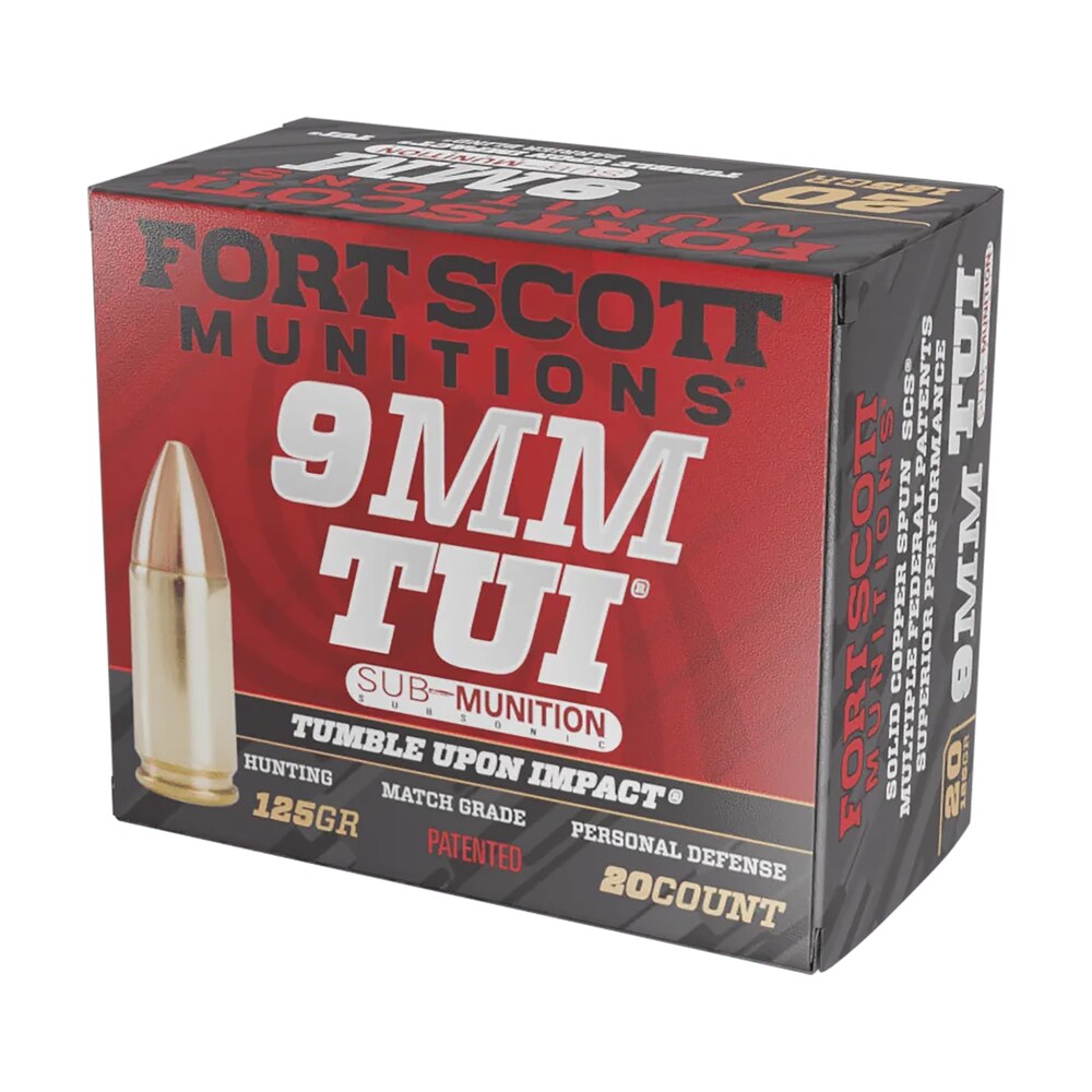fort scott munitions 9mm125scvss tumble upon impact (tui) 9mmluger subsonic 125gr solid copper spun 20 per box/25 case Fort Scott Munitions 9MM125SCVSS Tumble Upon Impact (TUI) 9mmLuger Subsonic 125gr Solid Copper Sports South item 133838