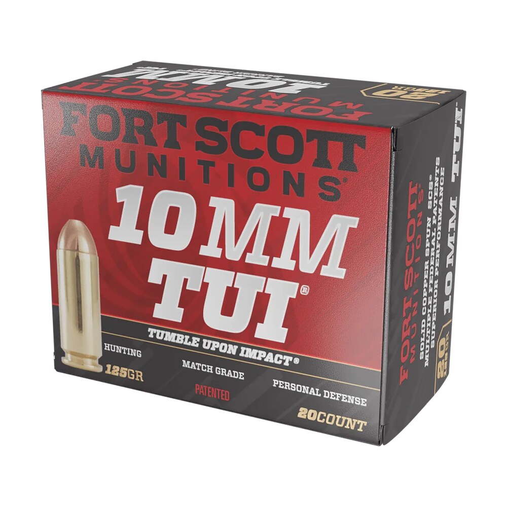 fort scott munitions 10mm124scv tumble upon impact (tui) 10mmauto 125gr solid copper spun 20 per box/25 case Fort Scott Munitions 10MM124SCV Tumble Upon Impact (TUI) 10mmAuto 125gr Solid Copper Spun 20 Sports South item 133844