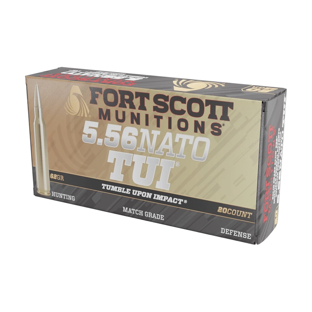 fort scott munitions 556062sbv1 tumble upon impact (tui) 5.56x45mmnato 62gr solid brass spun 20 per box/25 case Fort Scott Munitions 556062SBV1 Tumble Upon Impact (TUI) 5.56x45mmNATO 62gr Solid Brass Spun 20 Sports South item 133849