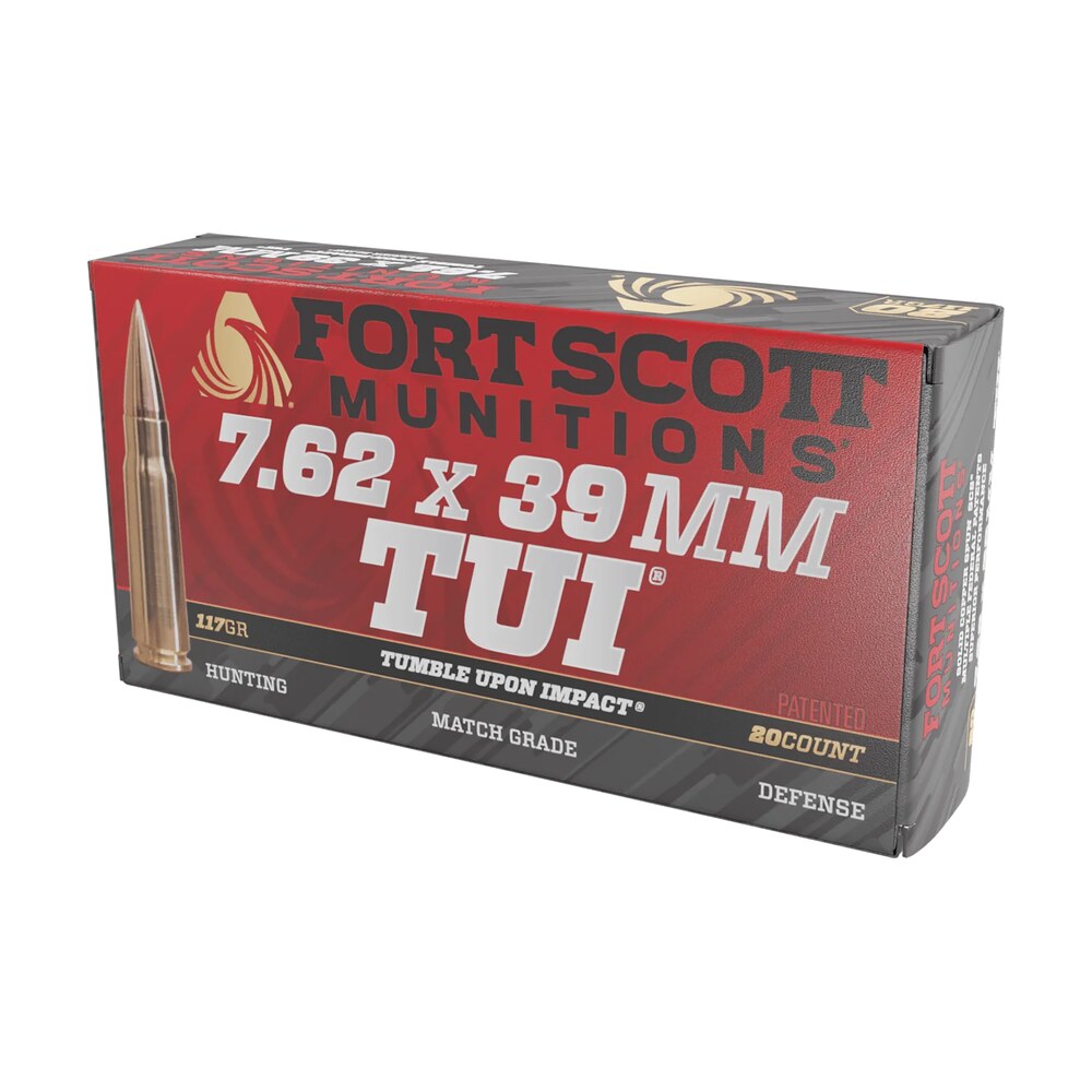 fort scott munitions 762x39117scv tumble upon impact (tui) rifle 7.62x39mm 117gr solid copper spun 20 per box/10 case Fort Scott Munitions 762X39117SCV Tumble Upon Impact (TUI) Rifle 7.62x39mm 117gr Solid Copper Sports South item 133874