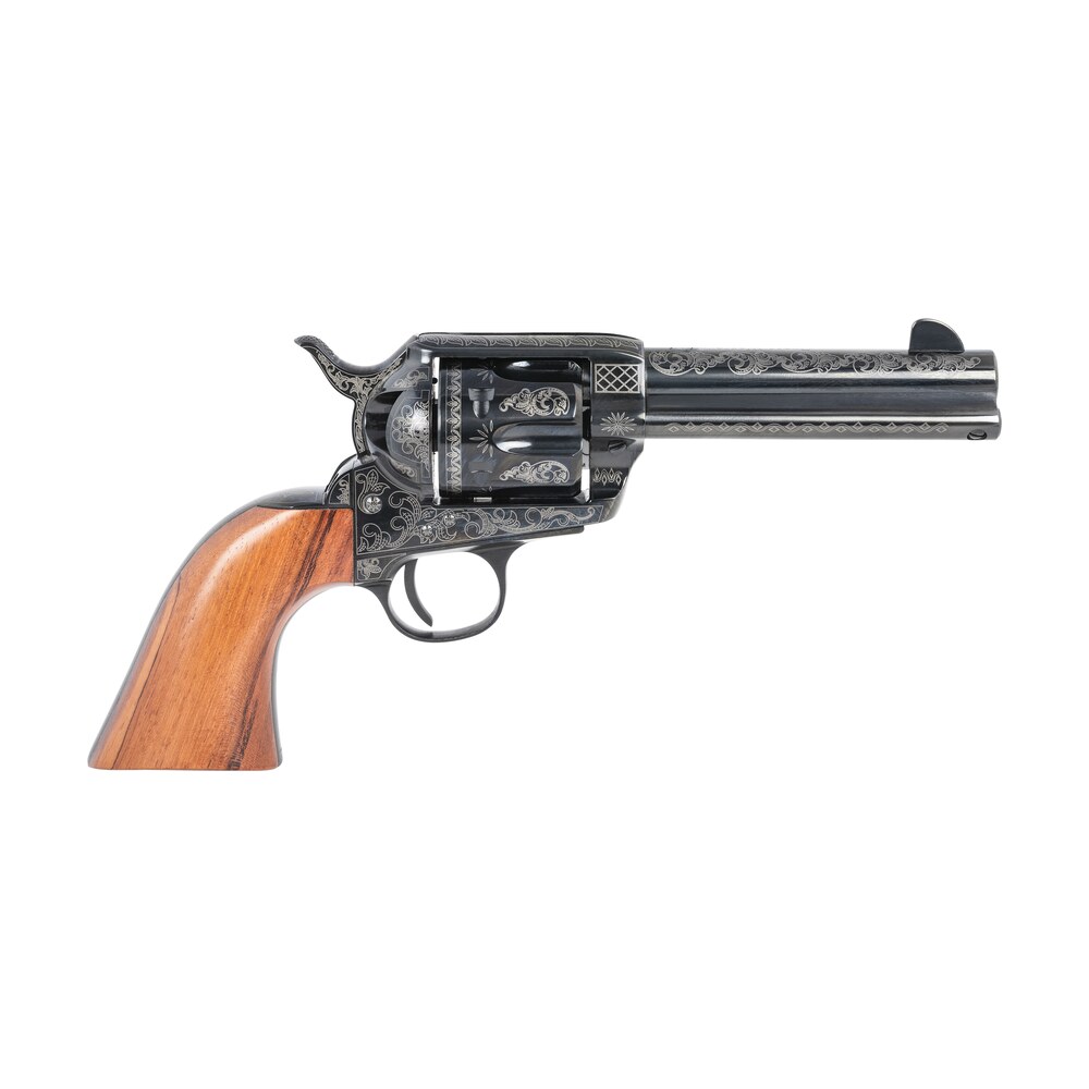 pietta hf45lle434nmbw 1873 great western ii sports south exclusive 45 colt (long colt) 6rd 4.75" blued engraved steel barrel & cylinder, blued engraved steel frame, walnut grip, exposed hammer Pietta HF45LLE434NMBW 1873 Great Western II Sports South Exclusive 45 Colt (Long Colt) 6rd Sports South item 133964