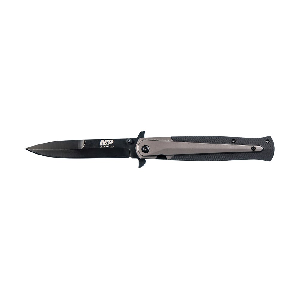 smith & wesson knives 1085899 m&p tactical stiletto 4" folding spear point plain stainless steel blade frn black/fde includes pocket clip Smith & Wesson Knives 1085899 M&P Tactical Stiletto 4" Folding Spear Point Plain Sports South item 134033