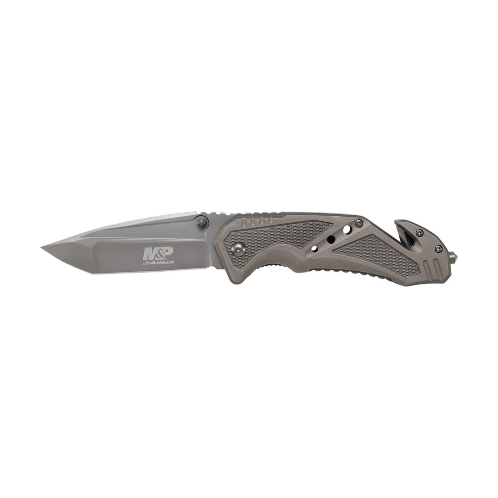 smith & wesson knives swp11gcp m&p rescue 3.79" folding tanto plain 7cr15mov ss blade aluminum handle includes pocket clip Smith & Wesson Knives SWP11GCP M&P Rescue 3.79" Folding Tanto Plain 7Cr15MoV SS Blade Sports South item 134035