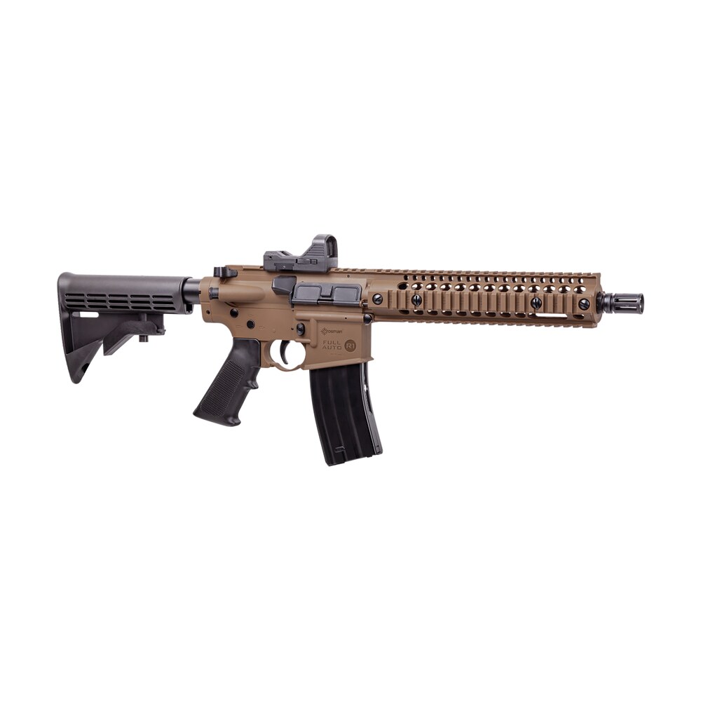 crosman cfar1x full auto r1 air rifle co2 177 25rd shot black flat dark earth receiver black 6 position stock Crosman CFAR1X Full Auto R1 Air Rifle CO2 177 25rd Shot Black Flat Dark Earth Receiver Black 6 Sports South item 134209