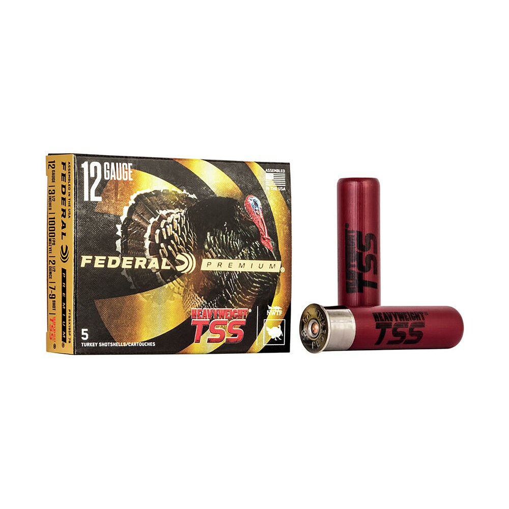 federal ptssx195f79 premium turkey heavyweight tss 12gauge 3.50" 2 1/2oz 7/9shot 5 per box/50 case Federal PTSSX195F79 Premium Turkey Heavyweight TSS 12Gauge 3.50" 2 1/2oz 7/9Shot 5 Per Box/50 Sports South item 134355