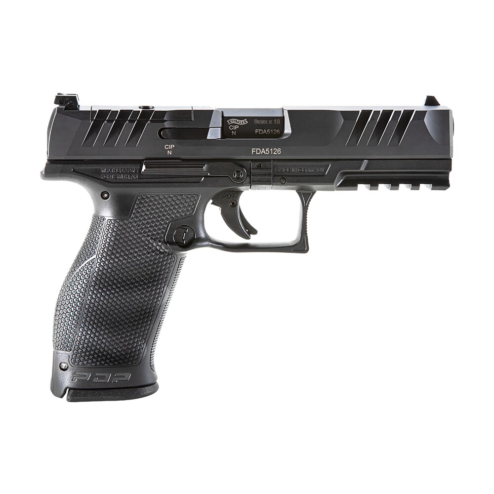 walther arms 2858126 pdp optic ready 9mm luger 4.50" 10+1 black black steel slide performance duty textured black polymer grip Walther Arms 2858126 PDP Optic Ready 9mm Luger 4.50" 10+1 Black Black Steel Slide Performance Sports South item 134424