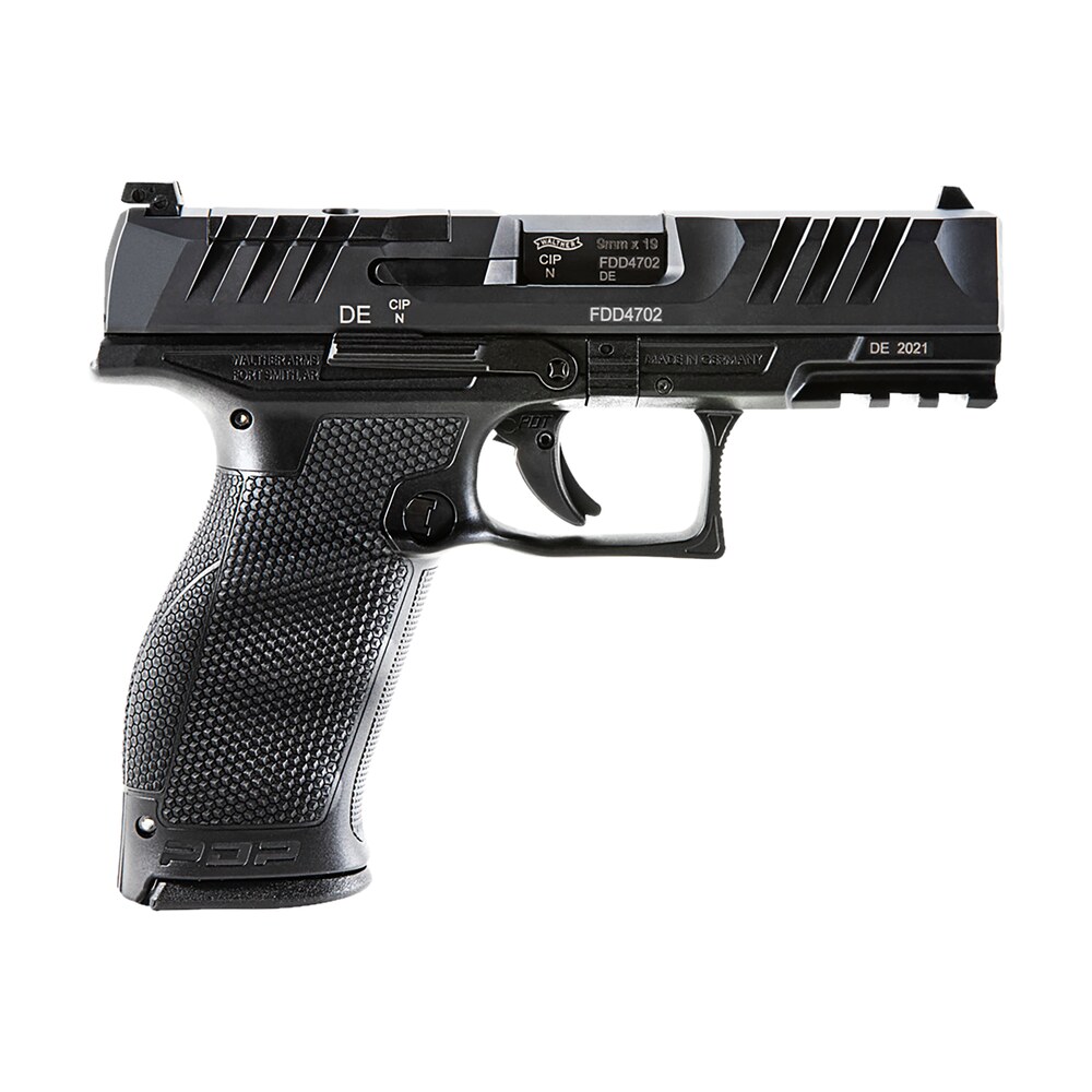 walther arms 2854694 pdp optic ready 9mm luger 4" barrel 10+1, polymer frame with picatinny acc. rail, optic cut super terrain serrated steel slide, performance duty trigger, manual safety Walther Arms 2854694 PDP Optic Ready 9mm Luger 4" Barrel 10+1, Polymer Frame Sports South item 134425