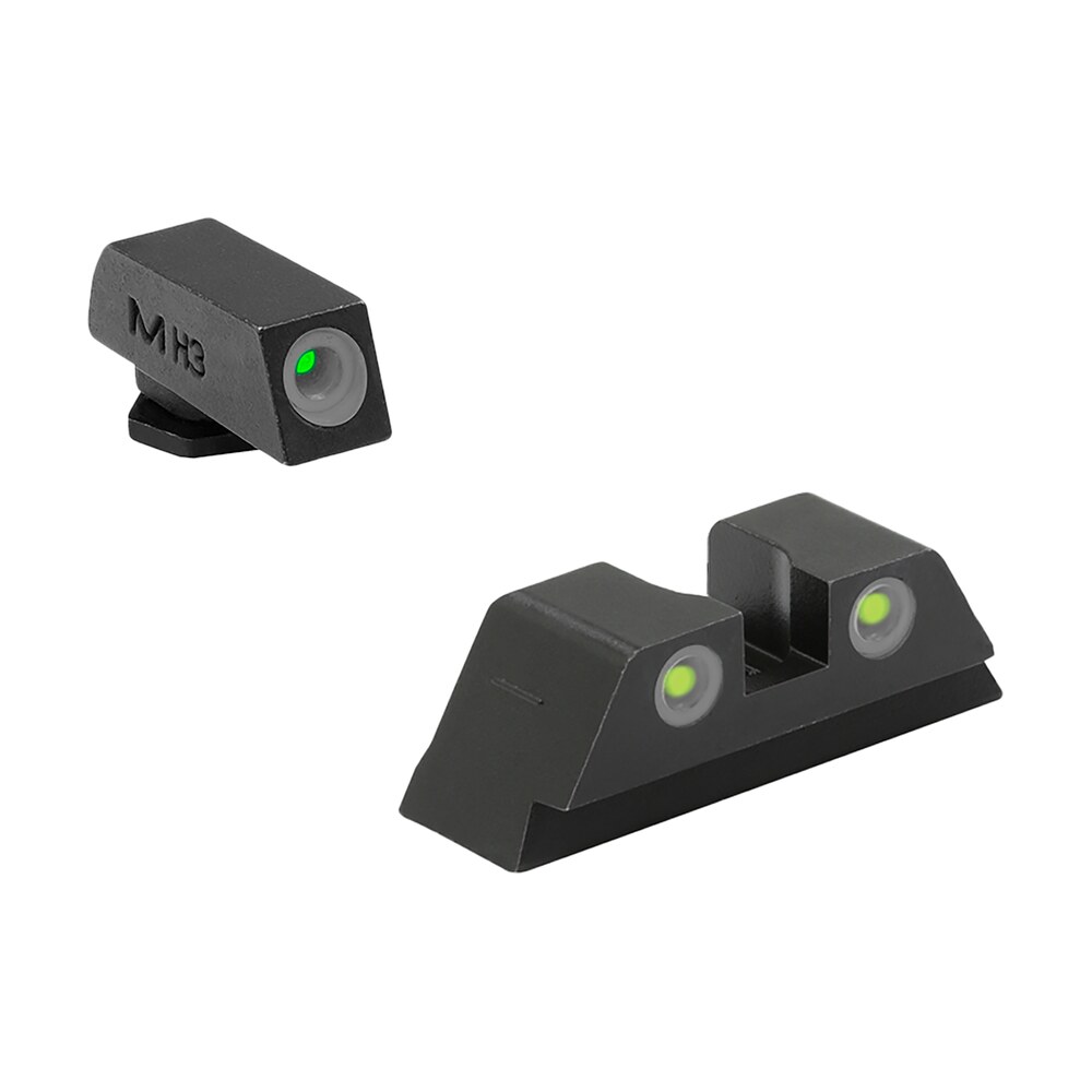 meprolight usa 102223201 tru dot green tritium white outline front sight yellow tritium white outline rear sight glock 10 mm/.45acp Meprolight USA 102223201 Tru-Dot Green Tritium White Outline Front Sight-Yellow Tritium White Sports South item 134490