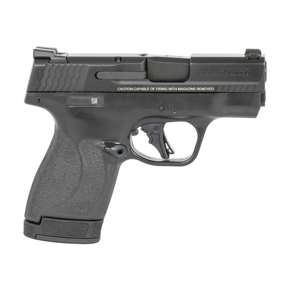 smith & wesson 13250 m&p shield plus micro compact 9mm luger 10+1/13+1, 3.10" black stainless steel barrel, matte black armonite serrated slide, matte black polymer frame, no thumb safety Smith & Wesson 13250 M&P Shield Plus Micro-Compact 9mm Luger 10+1/13+1, 3.10" Black Sports South item 134510