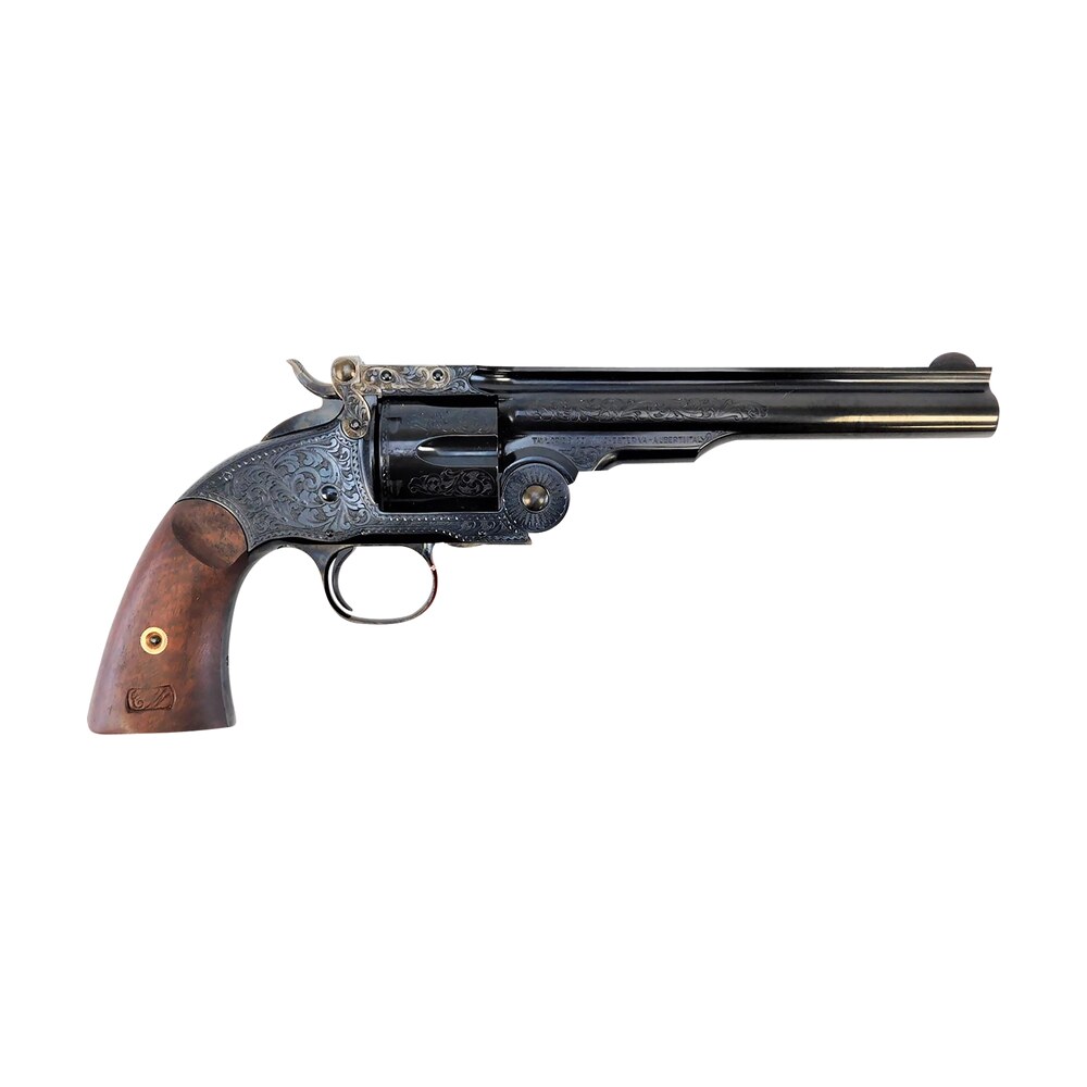 taylors & company 550644 top break schofield 45 colt (lc) 6rd 7" blued engraved steel walnut grip Taylors & Company 550644 Top Break Schofield 45 Colt (LC) 6rd 7" Blued Engraved Steel Sports South item 134590