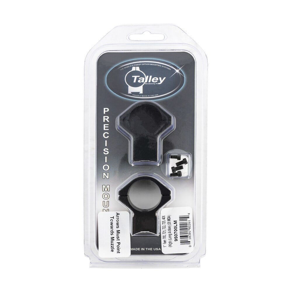 talley 950700lm scope mount/ring combo black anodized aluminum 1" tube remington 700/721/722/725/40x high rings long action 20 moa Talley 950700LM Scope Mount/Ring Combo Black Anodized Aluminum 1" Tube Remington Sports South item 134867