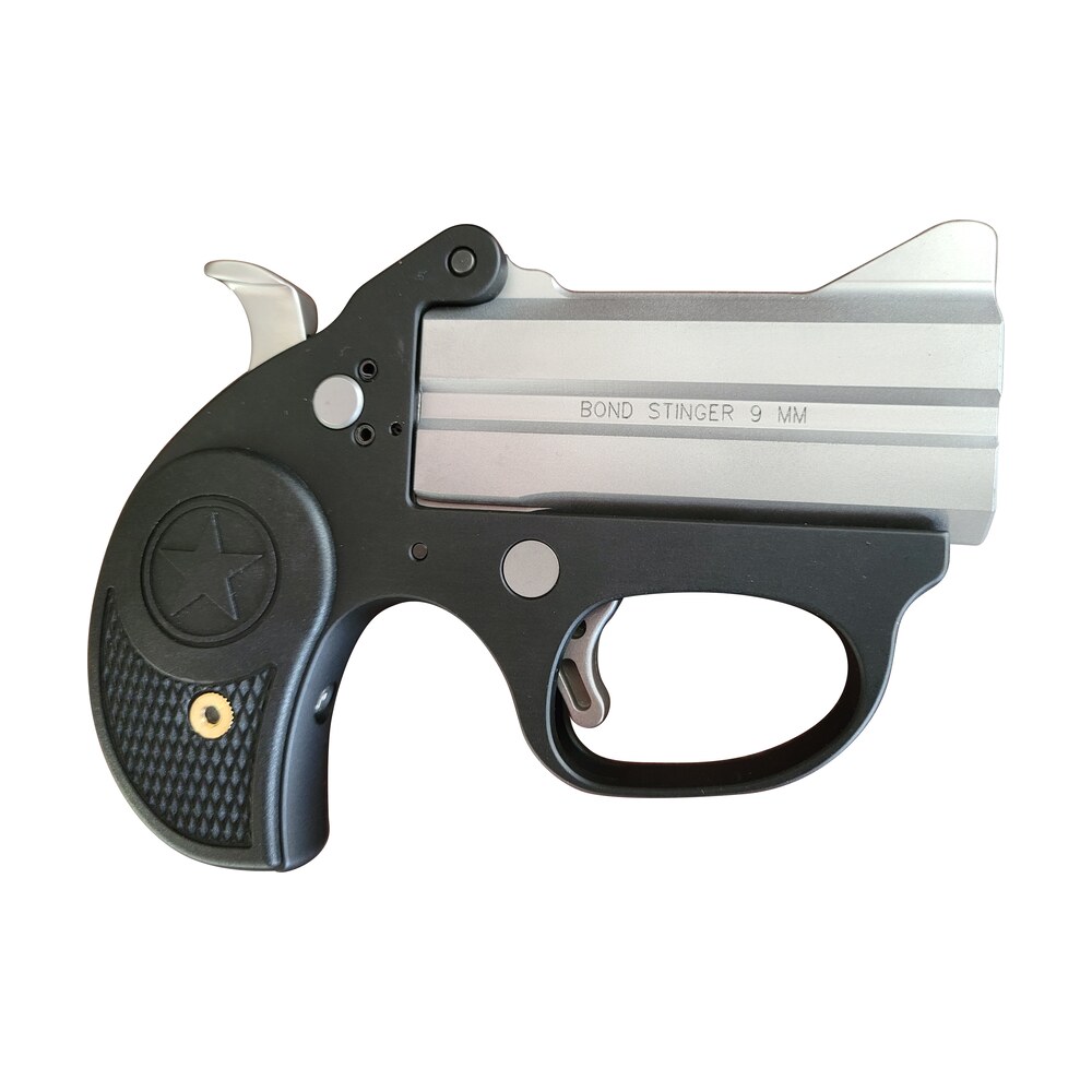 bond arms basl stinger stinger 9mm luger 2rd shot 3" matte stainless aluminum frame black rubber grips right hand Bond Arms BASL Stinger Stinger 9mm Luger 2rd Shot 3" Matte Stainless Aluminum Frame Black Sports South item 135425