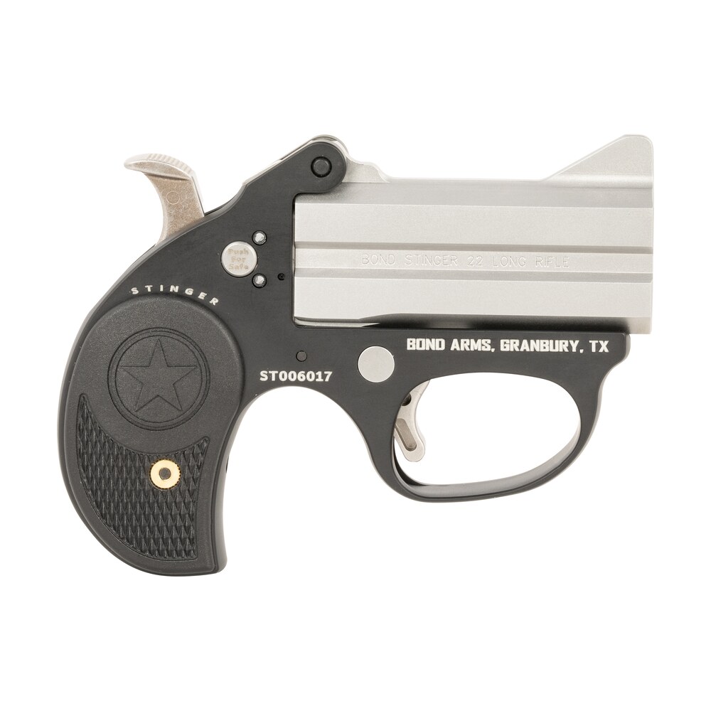 bond arms bast stinger 22 lr 2rd, 3" double matte stainless steel barrel, anodized aluminum frame, black nylon grip, rebounding hammer, crossbolt safety Bond Arms BAST Stinger 22 LR 2rd, 3" Double Matte Stainless Steel Sports South item 135465