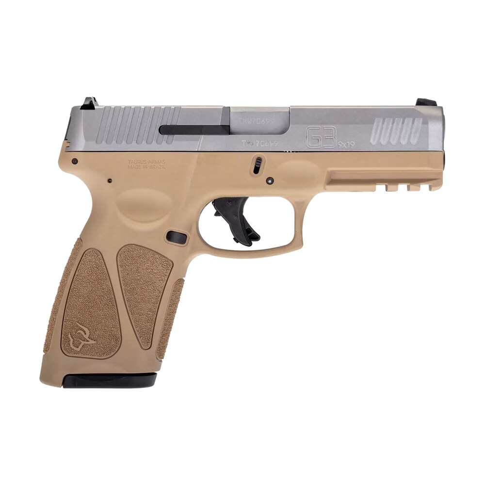 taurus 1g3b949t15 g3 full size frame 9mm luger 15+1 4" matte stainless steel barrel, matte serrated stainless steel slide, tan polymer frame w/picatinny rail, tan polymer grip, right hand Taurus 1G3B949T15 G3 Full Size Frame 9mm Luger 15+1 4" Matte Stainless Steel Sports South item 135488