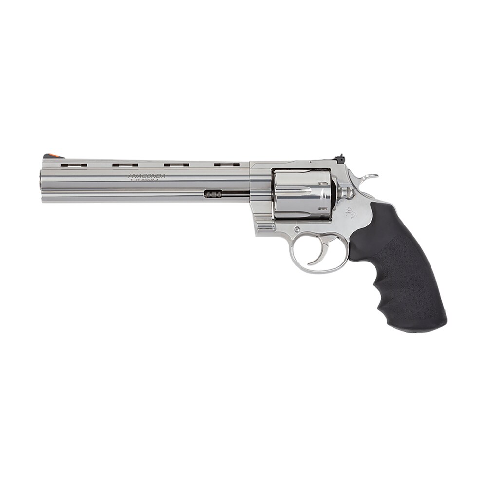 colt mfg anacondasp8rts anaconda 44 mag 6 shot 8" stainless recessed target/vent rib barrel, cylinder & frame, black hogue rubber w/finger grooves grip Colt Mfg ANACONDASP8RTS Anaconda 44 Mag 6 Shot 8" Stainless Recessed Target/Vent Rib Sports South item 135491