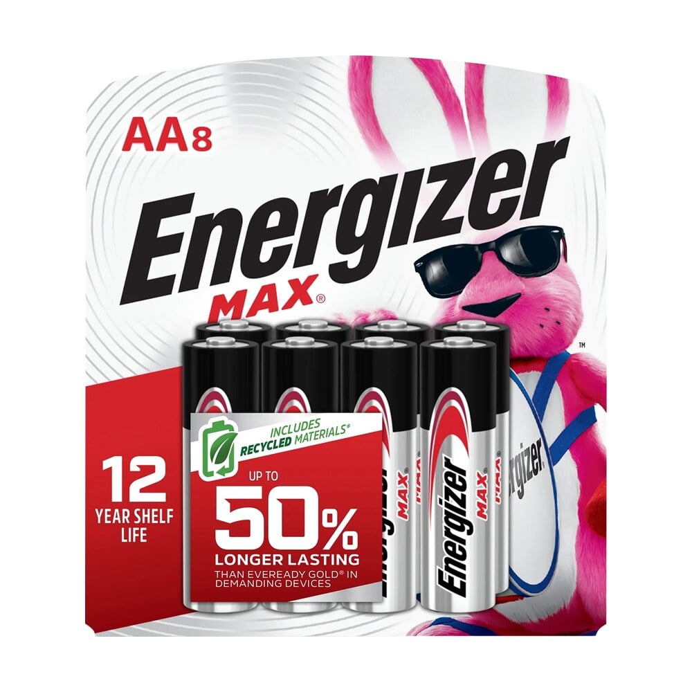 energizer e91mp8 aa max silver 1.5v alkaline, qty (8) single pack Energizer E91MP8 AA Max Silver 1.5V Alkaline, Qty (8) Single Pack Sports South item 135699