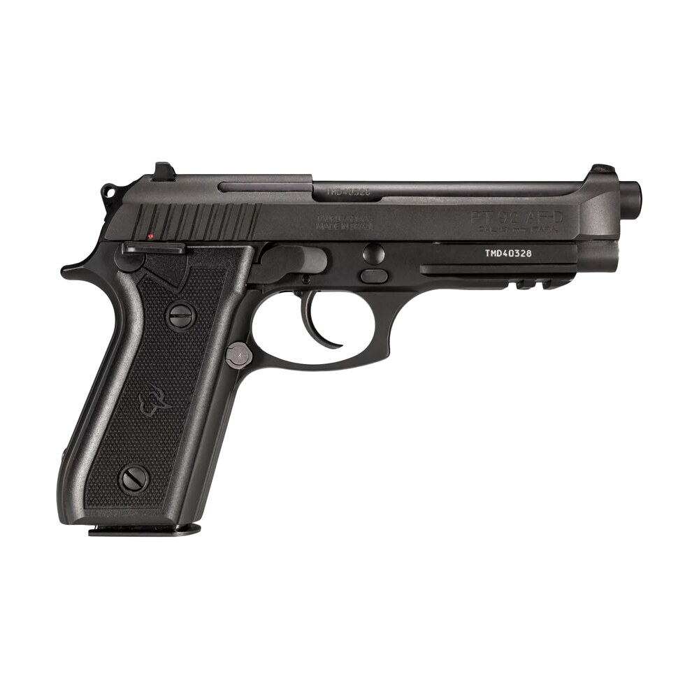 taurus 1 920151 17 92 full size frame 9mm luger 17+1 5″ matte black stainless steel barrel, serrated steel slide, black anodized aluminum frame w/picatinny rail, black rubber grip, right hand Taurus 1-920151-17 92 Full Size Frame 9mm Luger 17+1 5" Matte Black Stainless Steel Sports South item 13585