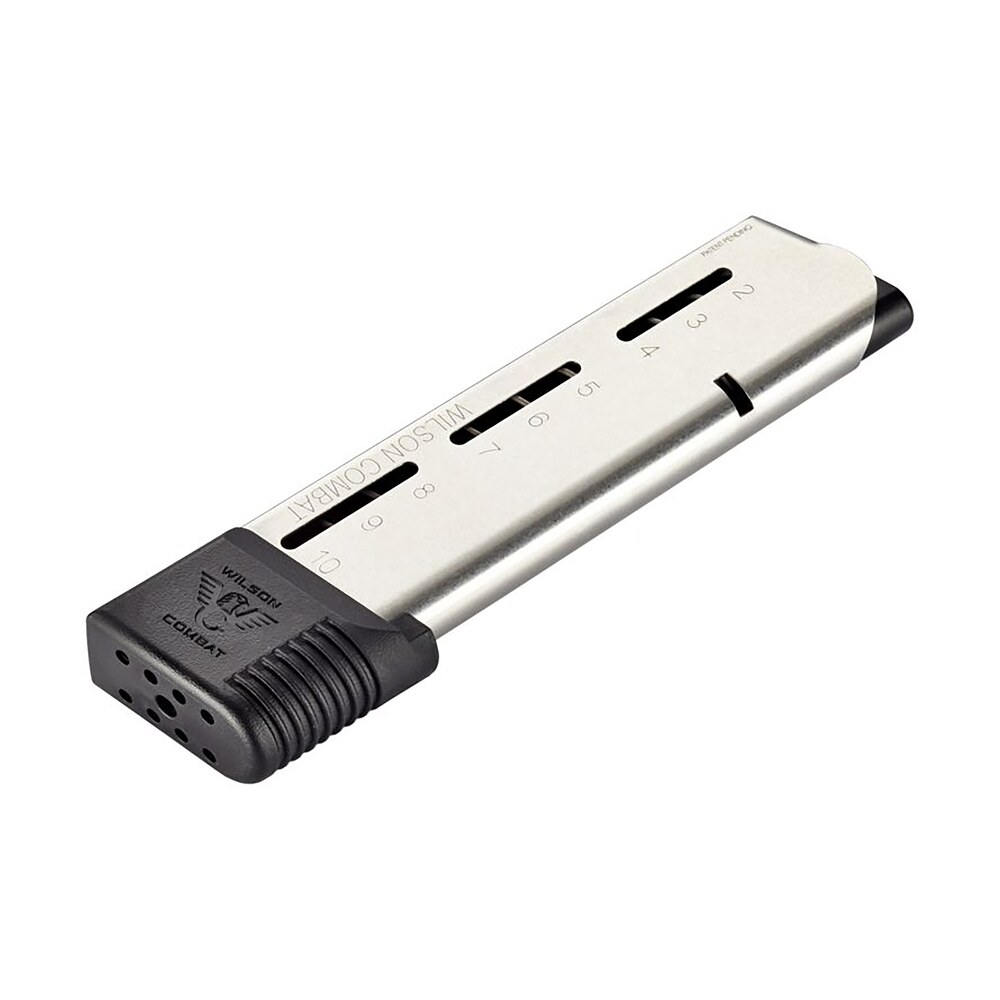 wilson combat 50045fs10 1911 10rd extended floorplate 45 acp fits wilson combat 1911 elite tactical stainless steel Wilson Combat 50045FS10 1911 10rd Extended Floorplate 45 ACP Sports South item 135891