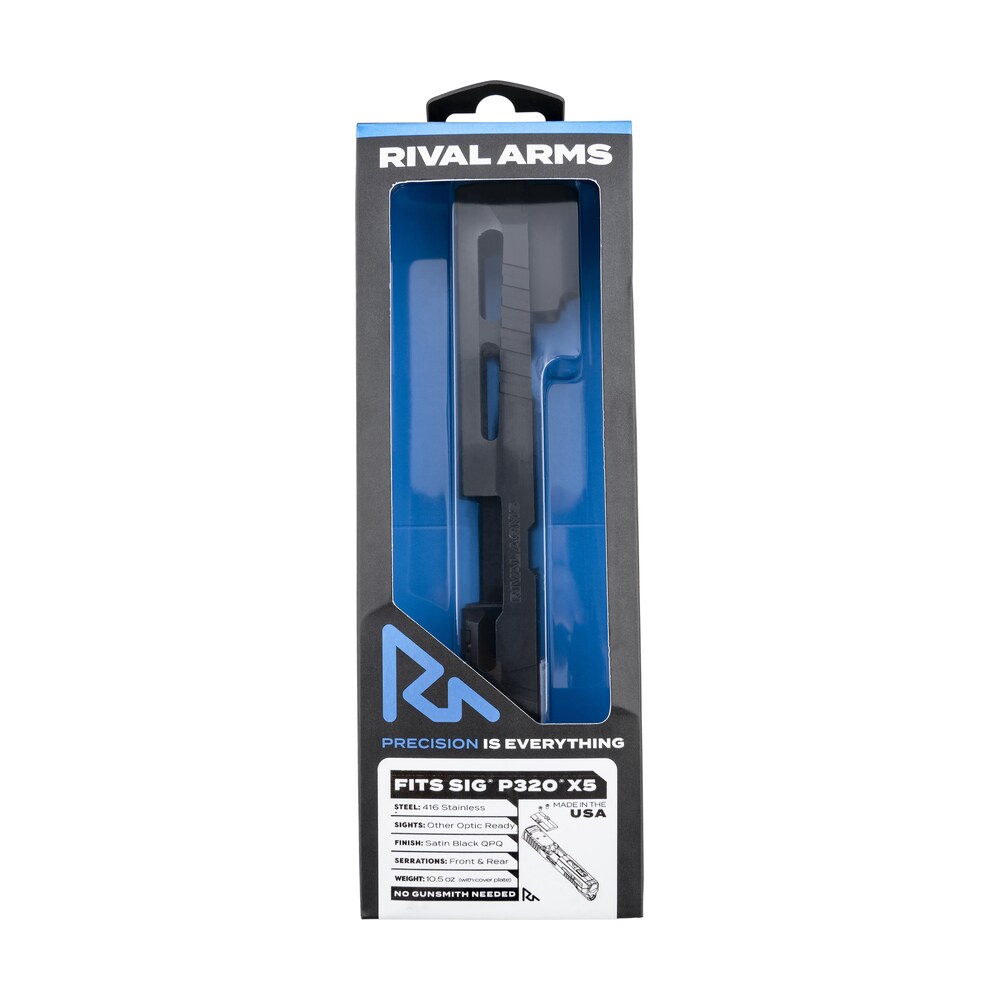 rival arms ra ra10p502a faction series slide a1 sig p320 x five docter cut cerakote black 17 4 stainless steel Rival Arms RA-RA10P502A Faction Series Slide A1 Sig P320 X-Five Docter Cut Cerakote Black 17-4 Sports South item 136097