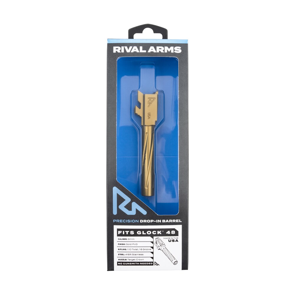 rival arms rara20g801e precision v1 match grade 9mm luger 4.17" gold pvd stainless steel, fits glock 48 Rival Arms RARA20G801E Precision V1 Match Grade 9mm Luger 4.17" Gold PVD Stainless Steel, Sports South item 136162