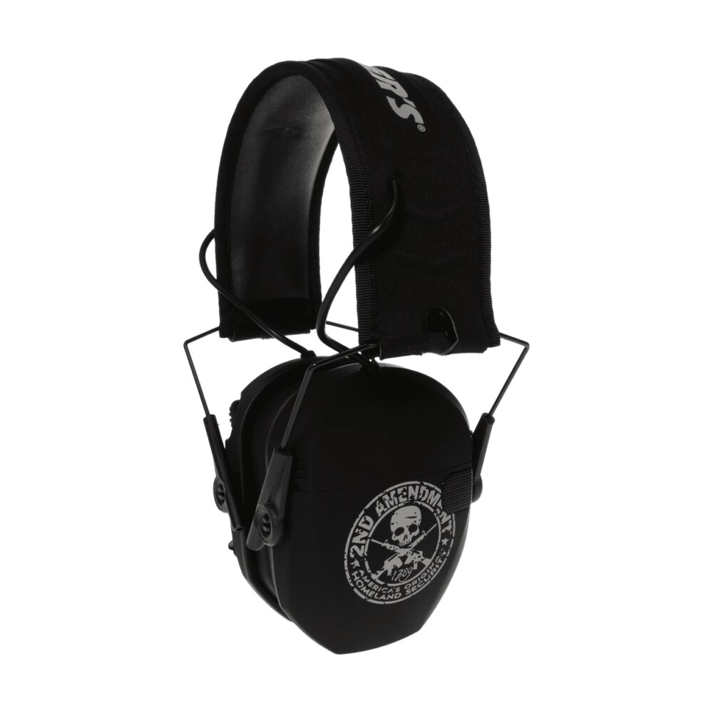 walker's gwprsemfs2a razor slim electronic freedom muff 23 db over the head black w/distressed 2nd amendment polymer Walker's GWPRSEMFS2A Razor Slim Electronic Freedom Muff 23 dB Over the Head Black Sports South item 136288