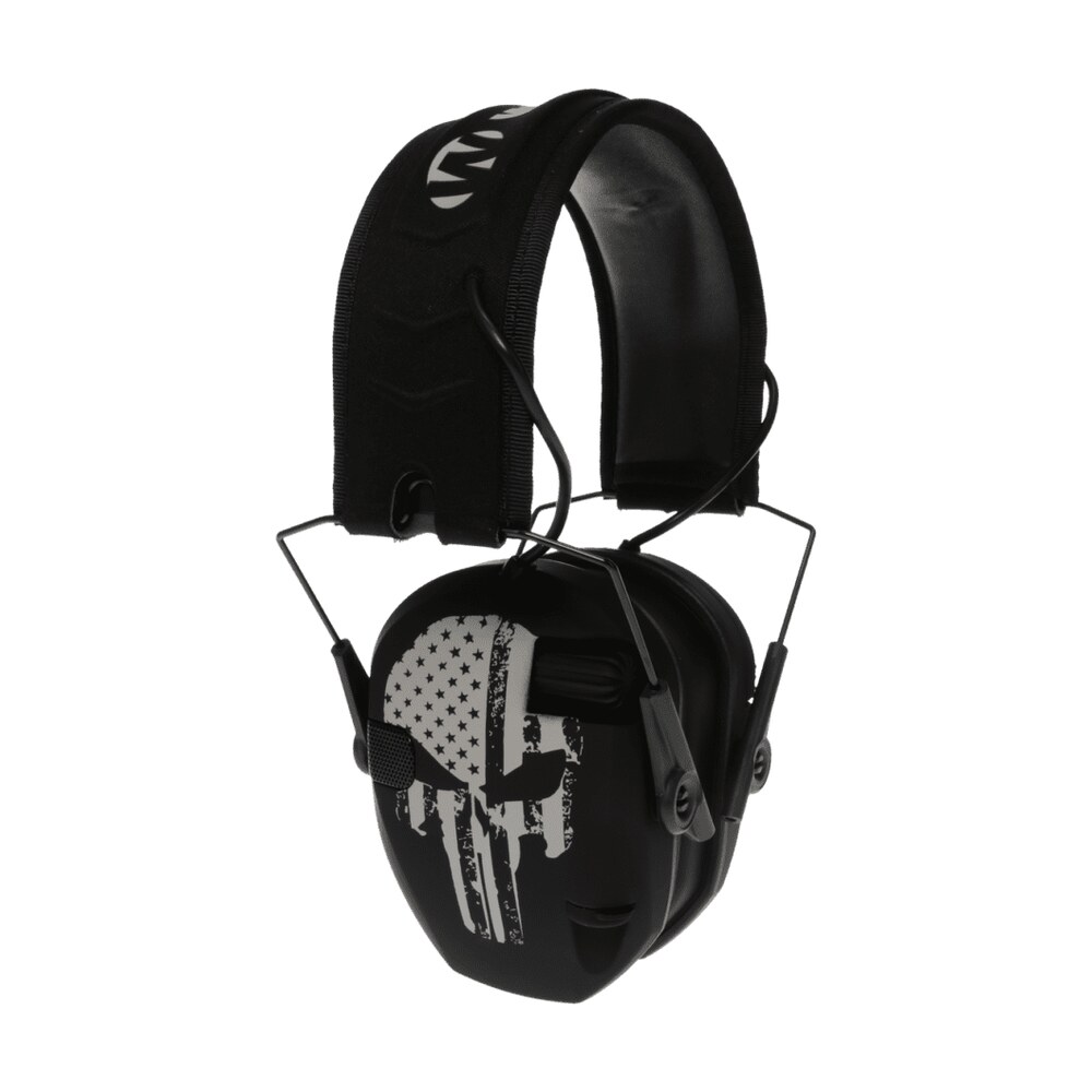 walker's wprsemfspun razor slim electronic freedom muff 23 db over the head black w/distressed punisher flag polymer Walker's WPRSEMFSPUN Razor Slim Electronic Freedom Muff 23 dB Over the Head Black Sports South item 136291