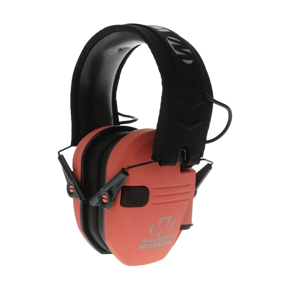 walker's gwprsemcor razor slim electronic muff 23 db over the head coral/black polymer Walker's GWPRSEMCOR Razor Slim Electronic Muff 23 dB Over the Head Coral/Black Polymer Sports South item 136294