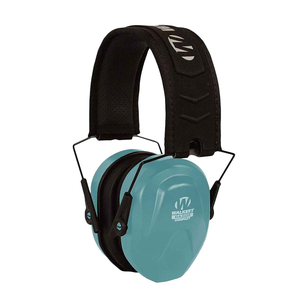 walker's gwpcrpastl razor compact passive muff 24 db over the head teal/black polymer fits youth/women Walker's GWPCRPASTL Razor Compact Passive Muff 24 dB Over the Head Teal/Black Polymer Sports South item 136325
