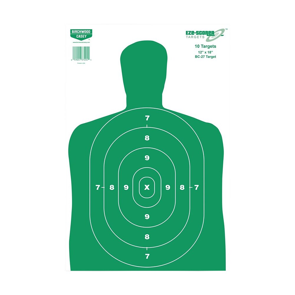 birchwood casey 37010 eze scorer bc 27 silhouette paper target 12" x 18" 100 per pkg Birchwood Casey 37010 EZE-Scorer BC-27 Silhouette Paper Target 12" x 18" 100 Per Pkg Sports South item 136575