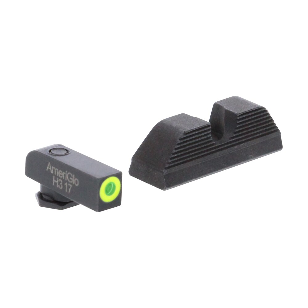 ameriglo gl354 protector sight set for glock green tritium lumigreen outline front sight black serrated rear sight AmeriGlo GL354 Protector Sight Set for Glock Green Tritium LumiGreen Outline Front Sight-Black Sports South item 136705
