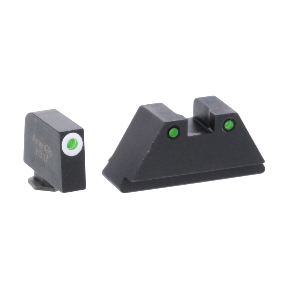 ameriglo gl152 optic compatible sight set for glock xl tall green tritium white outline front sight green tritium black outline rear sight AmeriGlo GL152 Optic Compatible Sight Set for Glock XL Tall Green Tritium White Outline Front Sports South item 136709