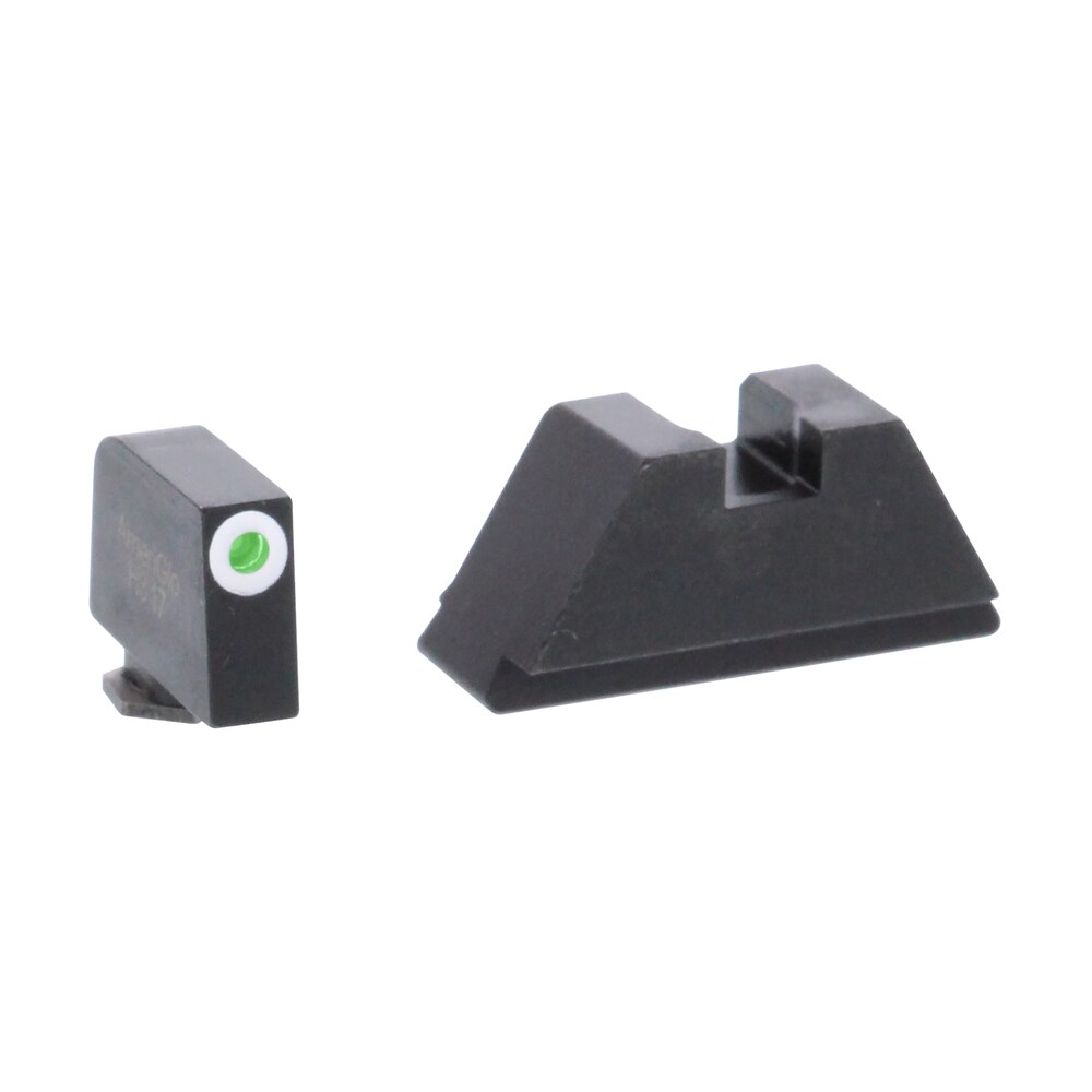 ameriglo gl411 optic compatible sight set for glock xl tall green tritium white outline front sight green tritium black rear sight AmeriGlo GL411 Optic Compatible Sight Set for Glock XL Tall Green Tritium White Outline Front Sports South item 136713