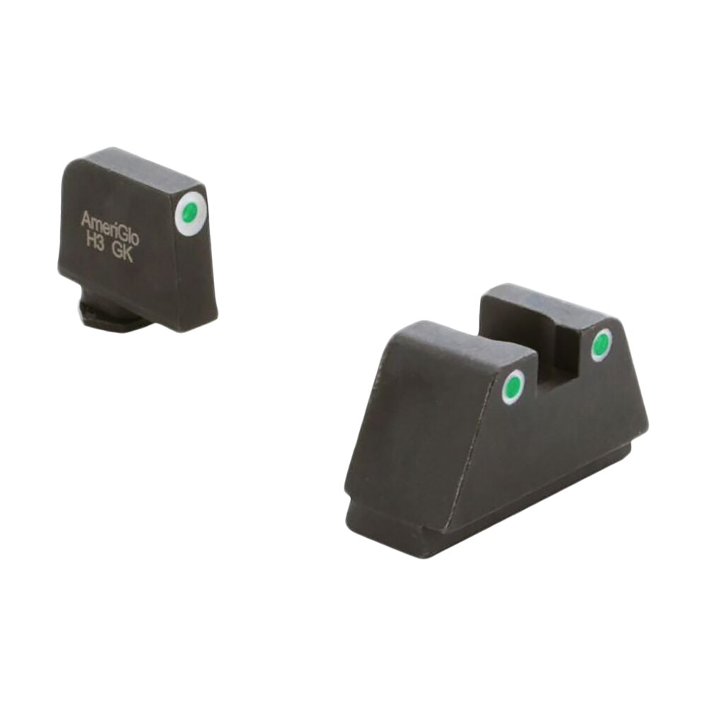 ameriglo gl330 optic compatible sight set for glock 2xl tall green tritium white outline front sight green tritium white outline rear sight AmeriGlo GL330 Optic Compatible Sight Set for Glock 2XL Tall Green Tritium White Outline Front Sports South item 136719