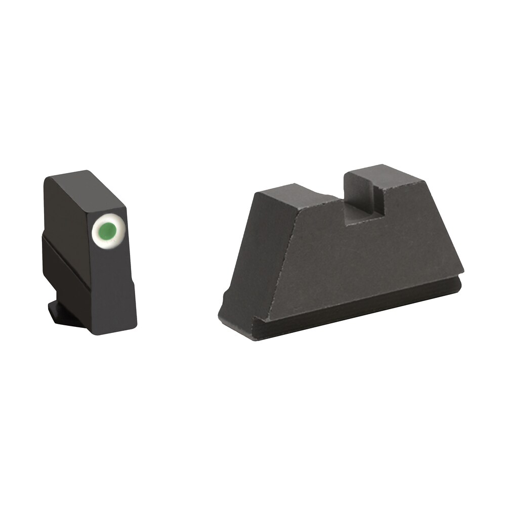 ameriglo gl491 optic compatible sight set for glock 3xl tall green tritium white outline front sight black rear sight AmeriGlo GL491 Optic Compatible Sight Set for Glock 3XL Tall Green Tritium White Outline Front Sports South item 136725