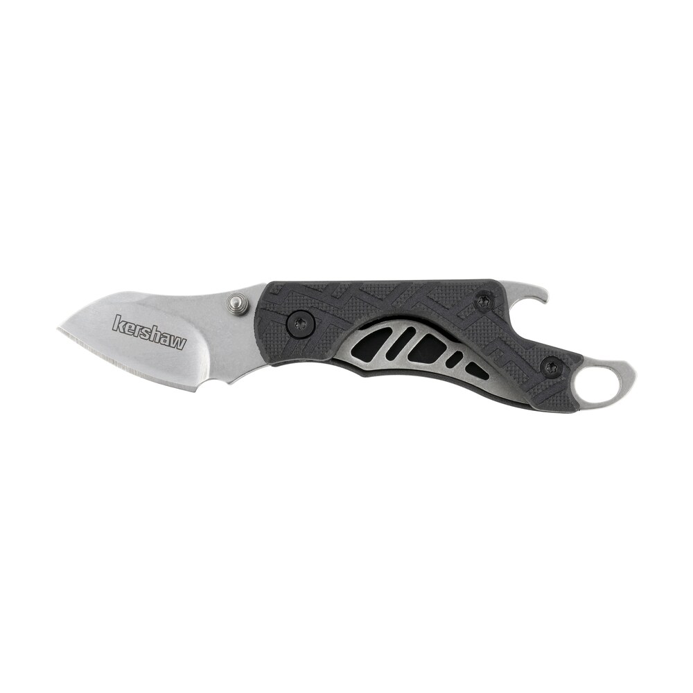 kershaw 1025x cinder 1.40" folding drop point plain stonewashed 3cr13mov ss blade black glass filled nylon handle includes key ring Kershaw 1025X Cinder 1.40" Folding Drop Point Plain Stonewashed 3Cr13MoV SS Blade Black Sports South item 136766
